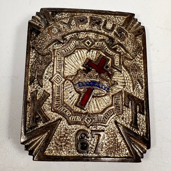 Cyprus Knights Templar Red Cross 67 Silver Belt Buckle The Year Of Templary's